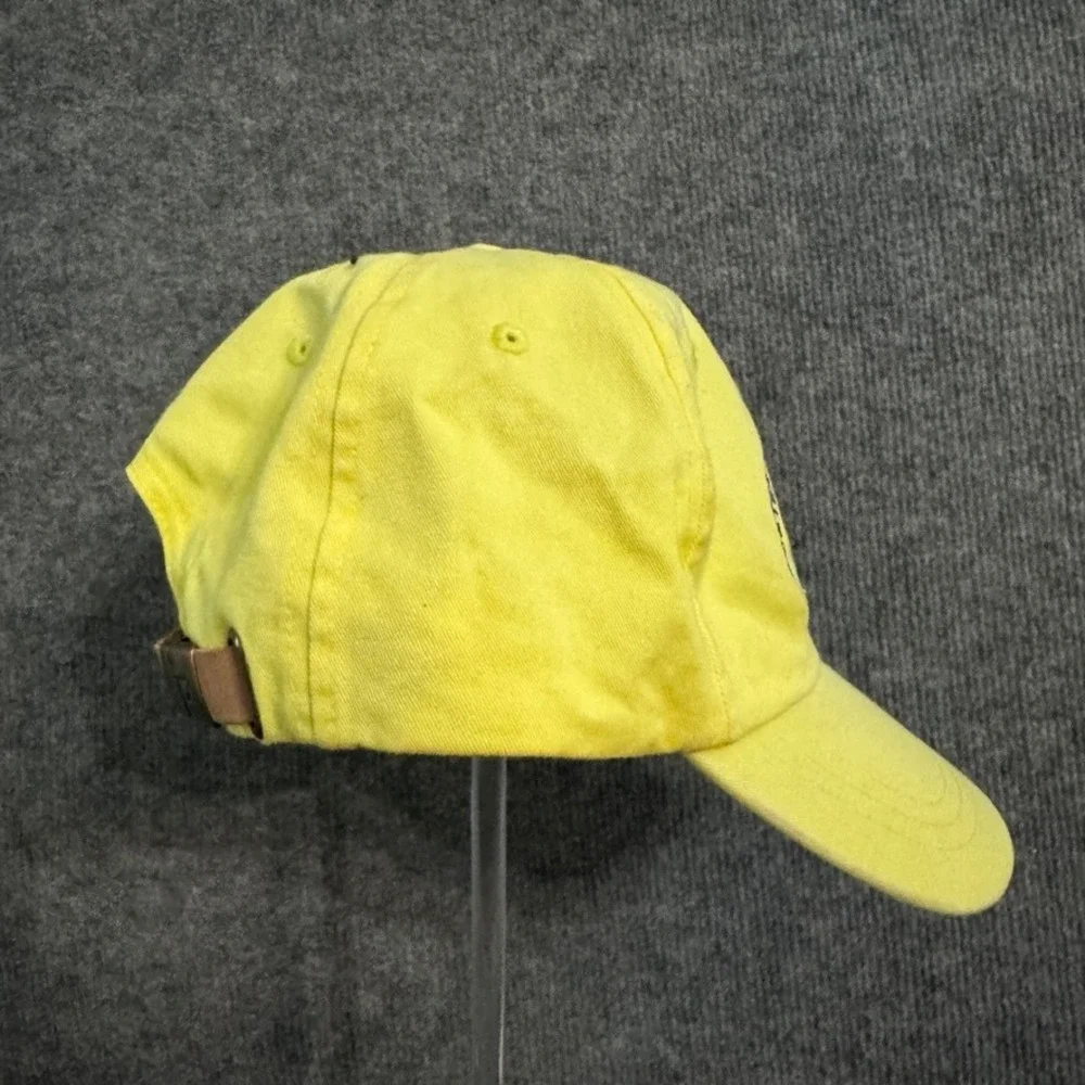 Fahrenheit Oyster Harbors Marine Cape Cod Yellow Hat Leather Strap Baseball Cap